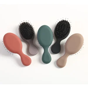 LOGO Pocket Massage Cushion Hairbrush Travel Small Boar Bristle Hair Brush for Thick Curly Thin Long Short Wet or Dry Hairs