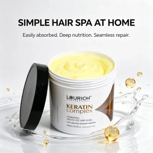 LOURICH Keratin Argan Oil Hair Mask Deep Repair for Bleached Dyed Severely Damaged Hair Salon Private Label