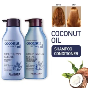 LUXLISS Moisturizing Repair Damaged Hair Care Coconut Oil Shampoo and Conditioner Private Label for Dry Hair