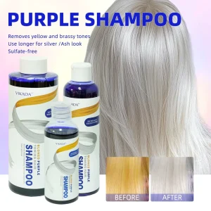 Large Capacity Purple Shampoo for Color Protection After Bleaching Does Not Stain the Scalp Gray Pu