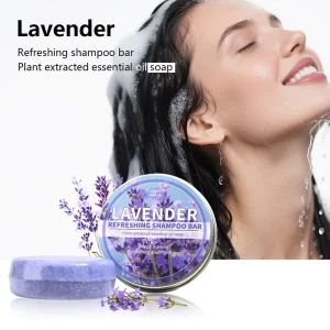 Lavender Hair Shampoo Bar Deep Cleansing for Scalp Hair Loss Shampoo Soap for Refreshing and Hydrating Sulfate Free