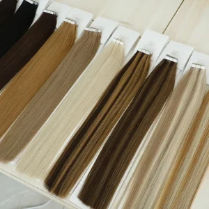 Leshine Double Drawn Tape Hair Extensions Cuticle Aligned Tape in Extensions Raw Hair