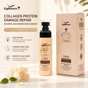 Lightness Collagen Damage Repair Hair Serum Protein Complex Instant Recovery Anti Frizz Hydrating Shiny Hair Care Treatment