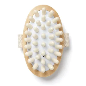 Lotus Wood Airbag Massage Brush Oval Grip Belt Wellness Device for Body Scalp Blood Circulation