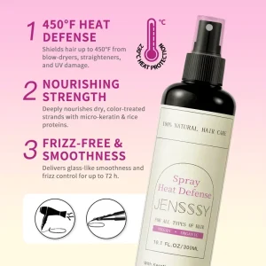 Low MOQ Keratin Argan Oil Rice Water Coconut Silk Mist Nourishing Shine Spray Heat Protectant Spray for Hair
