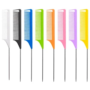 Magic Hair Comb with Metal Handle Static Free Tail Comb in Bulk for Salon & Home Use