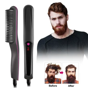 Man Hair Comb Brush Beard Straightener Multifunctional Hair Straightening Comb Hair Curler Fast Heating Styling Tools