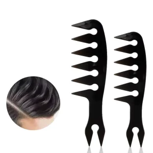 Man’s Barber Hair Styling Wide Tooth Comb Hairdressing Texturing Comb Double sided Fish Teeth Fork Comb