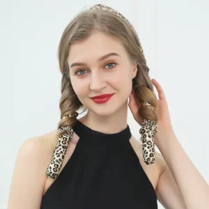 Manual No Heating Silk Headband DIY Favorite Hairstyle Ribbon Hair Rollers with Two Silk Scrunchies