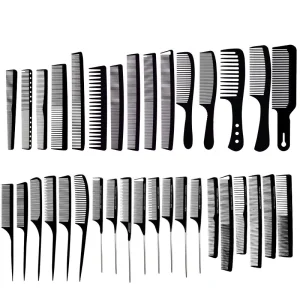 Manufacturer Professional Heat Resistance Hair Comb Sets Custom Logo High Quality Anti Static Carbon Fiber Rat Tail Comb