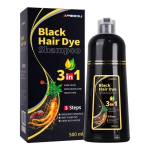 Meidu 3 in 1 Fast Cover Gray White Colour Permanent Herbal Black Hair Color Dye Shampoo