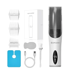 Men Waterproof Professional Rechargeable Split End Hair Clippers Vacuum Cordless Cutting Hair Trimmer