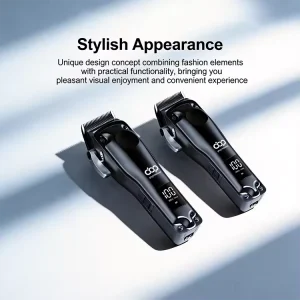 Men’s Barber Hair Clippers Set with Ceramic Blades LCD Display & USB Rechargeable Factory Direct for Salon Use