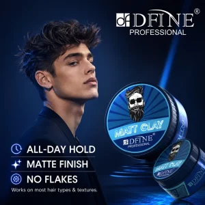 Men’s Hair Matt Clay Wax Plant Essence Mineral Formula Long Lasting Hold Refreshing Scent Hydrating Frizz Free Styling Cream