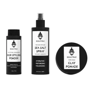 Men’s Hair Styling Powder Sea Salt Spray Pomade Wax Clay Set Fluffy Volume Texturizing Styling Products