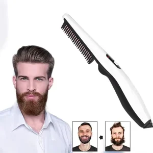 Men’s Hair and Beard Styling Ceramic Comb Multifunctional Shaping Volumizing Curl and Straight Dual Use Smoothing