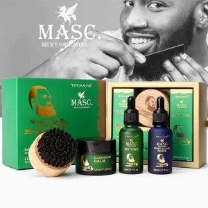 Men’s Skin Care Product Beard Grooming Kit Private Label Beard Growth Oil Kit