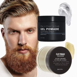 Men’s Styling Product Clay Pomade Firm Hold Matte Finish Hair Wax Paste Barber Approved Water Based Soluble Clear Hair Gel