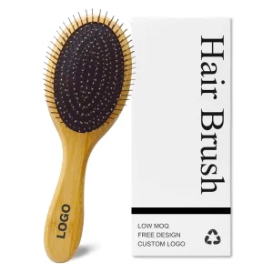 Metal Scalp Massage Hair Brush Wooden Paddle Hairbrush Detangling Rattail Fine Styling Combs with Ergonomic Handle