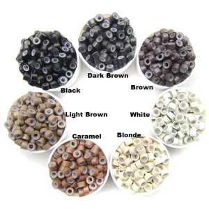 Micro Beads with Silicone for I Tip Hair Extensions Hair Tools