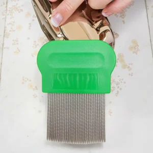 Micro Grooved Needles Head Lice Comb Stainless Steel Fine Tooth Professional Nit Remover Tool for Kids and Aduls Custom logo