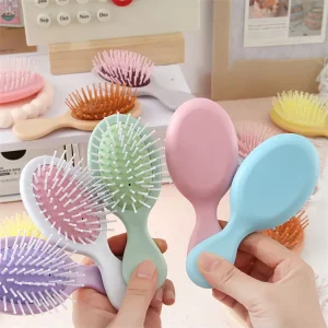 Mini Hair Brush for Women Men and Kids Travel Size Hair Brush for Purse Pocket Backpack Small Cushion Paddle Mini Hair Comb