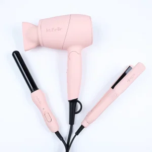 Mini Hair Styling Kit Hair Dryer Straightener & Curler Wand 3 in 1 Travel Salon Tools for Home Use