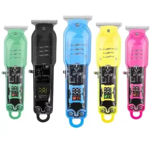 Mini Portable Transparent Body Electric Hair Clippers Professional LCD Trimmer USB Rechargeable Hair Cutting Machine for Men