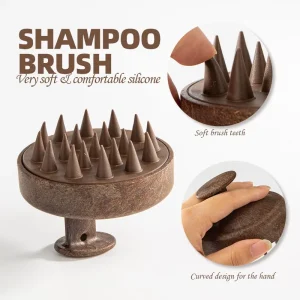 Mini Professional Wheat Straw Shampoo Brush Scalp Cleansing Massage Detangling Hairbrush for Men and Women