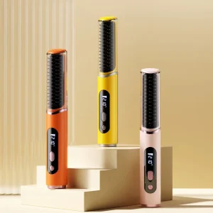 Mini Straight Hair Comb Wireless Charging Hot Air Comb Portable and Fluffy Comb for Travel Home