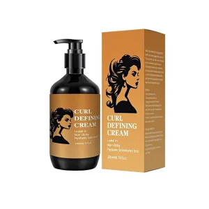 Moisturizing Curly Hair Curl Defining Cream, Frizz Control Styling for Perm Hair, Pump Bottle