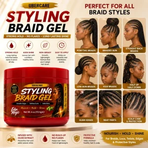 Moisturizing Hair Twist Gel No Flakes Olive Hair Braiding Gel Extreme Hold Hair Gel For Locs