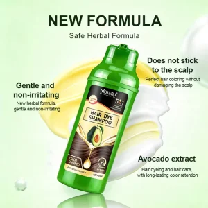Mokeru 400ml Premium Natural Oils Avocado Permanent Hair Color Dye Cream Blackening 10 Mins Magic Fast Acting Covers Hair Hair