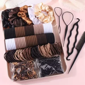 Ms 901 All in One Hair Accessories Set Hair Ties Scrunchies and Styling Tools Set for Women and Girls