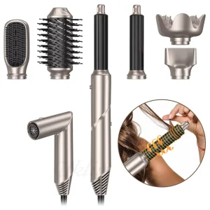 Multi Function 6 in 1 Hair Dryer Styling Tool Air Curling Iron Blow Dryer Brush for Straightening Volumizing Styling Hair