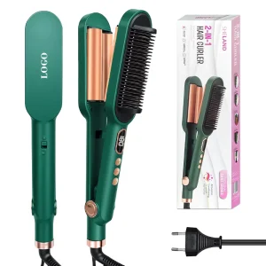 Multi Function Portable Electric Hair Curler 5 Level Heat Adjustable Hair Straightener 2 in 1 Curls & Straightens Curling Iron