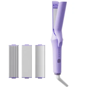Multi Functional 3 In 1 Interchangeable Hair Straightener 2 In 1 Curling Straightening Iron Arc Hair Straightener