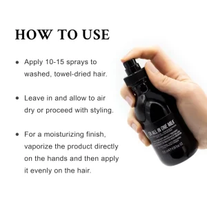 Multi Functional Leave In Hair Conditioner Spray with Roucou Oil Anti Frizz Detangling Weightless Hair Treatment