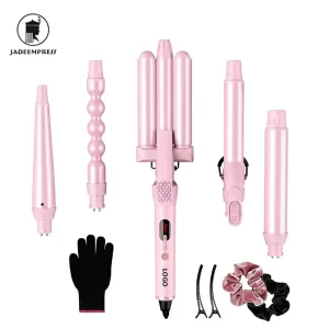 Multi Hair Beauty Tools Set Interchangeable Ceramic Coating Curling Iron Big Barrel Electric Hair Curler LCD for Household Use