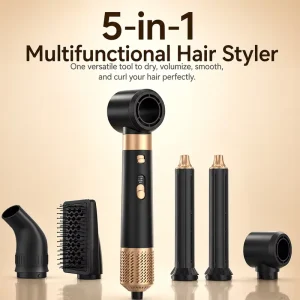 Multi Hair Blow Dryer Set 5 in 1 Hair Dryer Hair Straightener Styling Comb Auto Curling Quick Dry Hair Dryer Styler