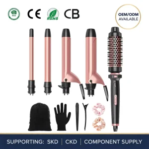 Multi Kit Interchangeable Wand Multiple Head Electric Hair Curler Tong Curling Wand 5 in 1 Hair Styling