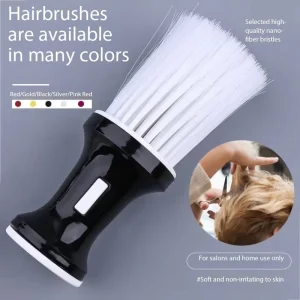 Multi Purpose Hair Styling Tools Easy Clean Fiber Neck Dust Brush with Plastic Handle for Salons