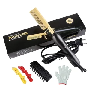 Multi Temperature New Fashion Electric Hot Hair Comb Fast Heating Hair Men Beard Straightener Comb