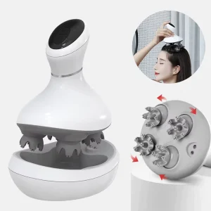 Multi function Electric 4 Silicone Claws Kneading Head Massage Device IPX7 Scalp Massager for Stress Relief
