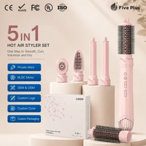 Multi-functional Hot air Styling Hair Dryer Hair Dryer Comb Straightener Curling Iron and Styling Comb 5 in 1 Hair Dryer Set