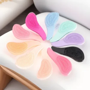 Multicolor Anti static Abs Handle Detangling Hair Brush Soft Tooth Massage Comb Wet and Dry Detangling Hairbrush