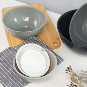 Multicolor Salad Bowl 6pcs Set Food Grade PP Mixing Bowls with Visual Lids