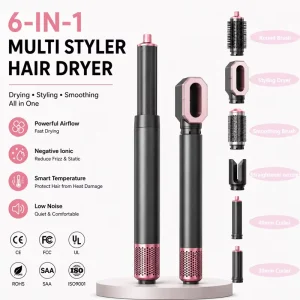 Multifunctional 6 in 1 Hair Dryer High Speed Blow Dryer Negative Ionic Hair Multi Styler Costumised Hair Styler Tools