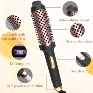 Multifunctional Hair Styling Tool for Voluminous Curls and Straight Hair Negative Ion Technology No Damage to Hair