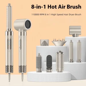 Multifunctional Ionic Hair Styling Tool Set with 8 Accessories High Speed AC Motor Hair Dryer & Styler for Hotel & Salon Use